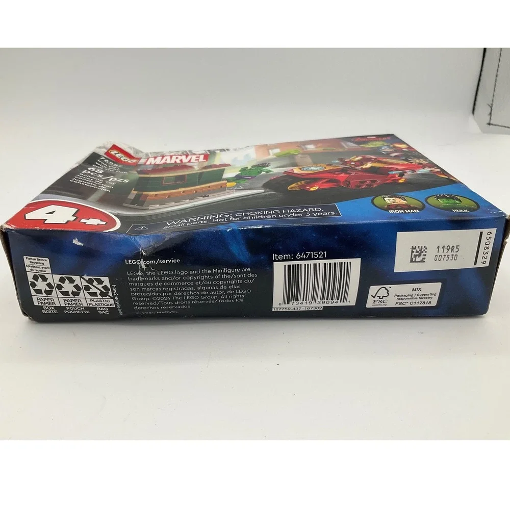 LEGO Marvel 76287 Iron Man with Bike and The Hulk Avengers Building Set 68 Pcs